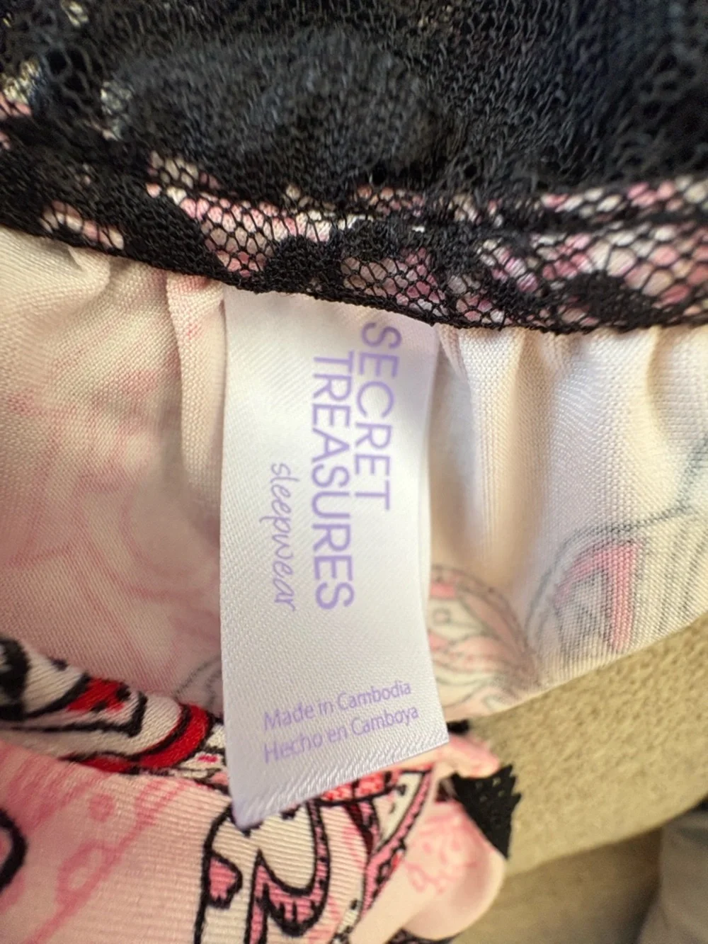 6for$20❤️Bundle Item. Secret Treasures Pink Paisley Lace-Trim Chemise